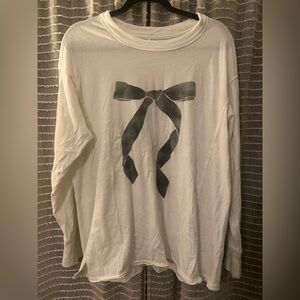 Aerie White Ribbed Collar Shirt